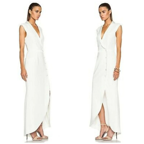 Haute Hippie Tuxedo Gown In Swan Size Medium - Picture 11 of 11